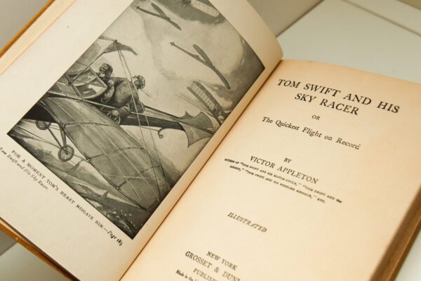 Tom Swift and His Sky Racer Vintage hardcover in original dust jacket [1926] First edition, later printing Children's series book #9 - Image 6