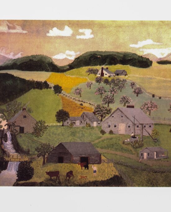 Grandma Moses “The Old Oaken Bucket” [c.1943] Vintage book page 13 x 12″ Folk art / Americana