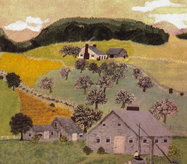 Grandma Moses "The Old Oaken Bucket" [c.1943] Vintage book page 13 x 12" Folk art / Americana - Image 2