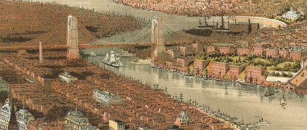 Currier & Ives "New York and the Great East River Serpent of 1872" print - Image 3
