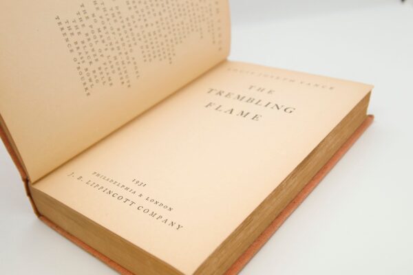 Louis Joseph Vance 1st ed. "The Trembling Flame" 1931 Vintage - Image 5