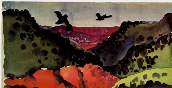 Georgia O'Keeffe print 1917 "Canyon with Crows"  10 1/4" x 14" vintage book page  Ready to frame - Image 2