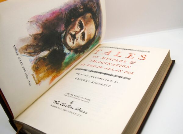 Tales of Mystery & Imagination Edgar Allan Poe Decorated leather bound vintage book c.1975 Illustrated - Image 6