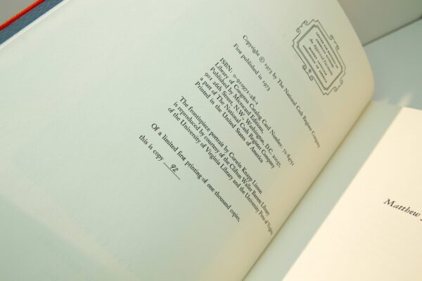 Numbered limited edition 2 volume set w- slipcase "The Red Badge of Courage - Facsimile & Apparatus [1973] Stephen Crane Buckram wrapped #92 - Image 6