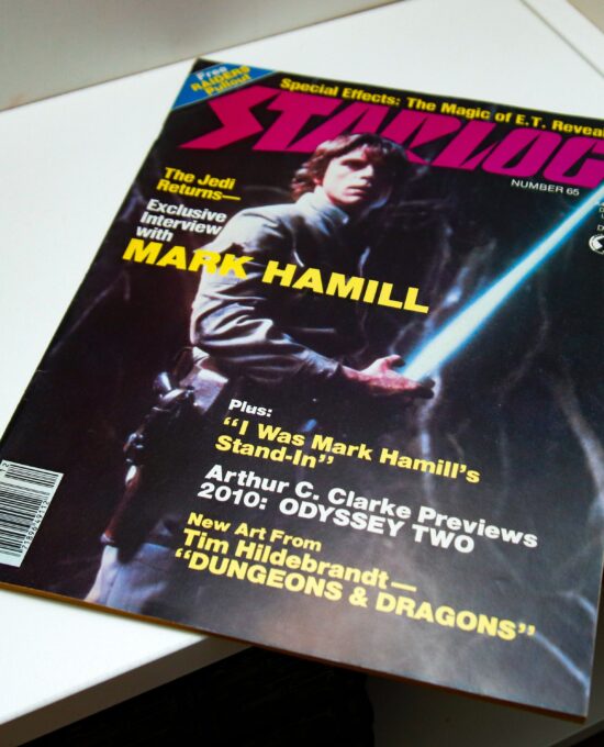 1982 Mark Hamill interview “Starlog #65” Tim Hildebrandt Raiders of Lost Ark 2-page color pull-out The Stuff Tons of photos! 66 pages