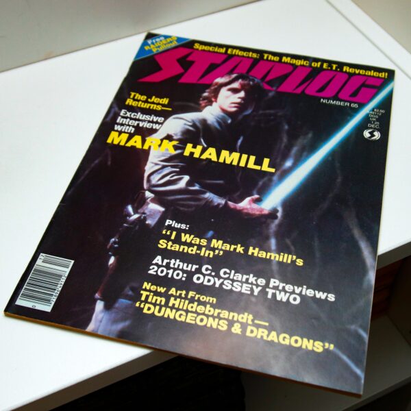 1982 Mark Hamill interview "Starlog #65" Tim Hildebrandt Raiders of Lost Ark 2-page color pull-out The Stuff Tons of photos! 66 pages