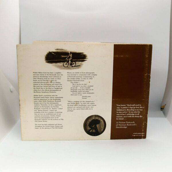 Norman Rockwell vintage book of photo postcards "Bicycle Tour of Stockbridge" First edition 1980 32 removable postcard Sepia Complete - Image 2