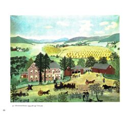 Grandma Moses "Checkered House" [1943] Vintage book page 13 x 12" Folk art / Primitive