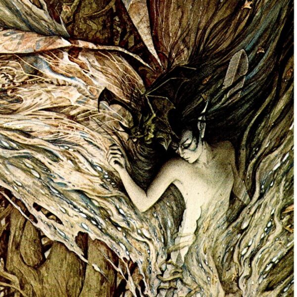 Vintage fantasy art book page Brian Froud "His fingers closed around the sword's grip..." From The Sword of Thrac unpublished 1976 - Image 2