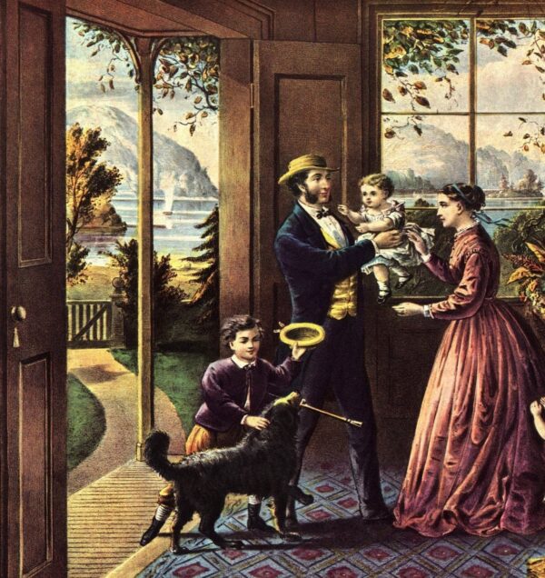 The Four Seasons of Life - Middle Age "The Season of Strength" Currier & Ives  15 x 11.5" vintage art book page - Image 2