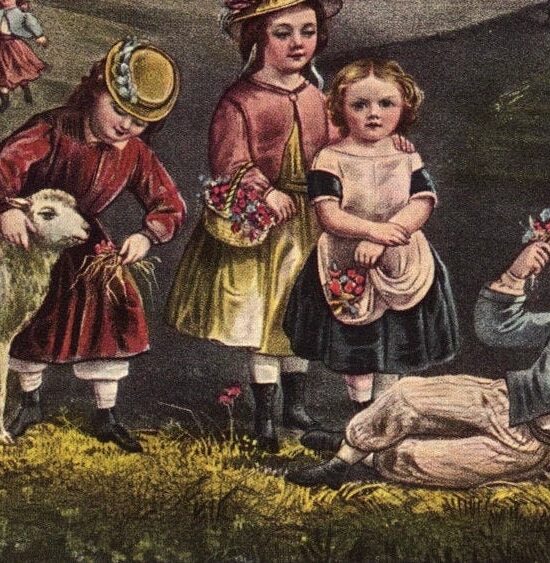 The Four Seasons of Life – Childhood “The Season of Joy” Currier & Ives 15 x 11.5″ vintage book page