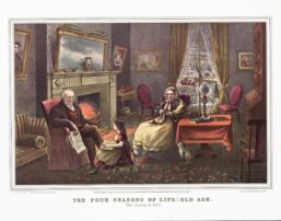 The Four Seasons of Life - Old Age "The Season of Rest" Currier & Ives [1868] 15 x 11.5" vintage art book page