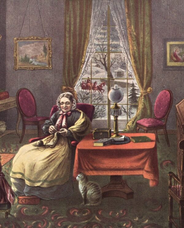 The Four Seasons of Life - Old Age "The Season of Rest" Currier & Ives [1868] 15 x 11.5" vintage art book page - Image 3