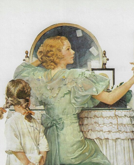 Norman Rockwell Vintage art book page “Going Out” October 1933