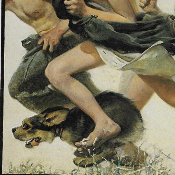 Norman Rockwell Vintage art book page "No Swimming" Childhood memories - Image 2