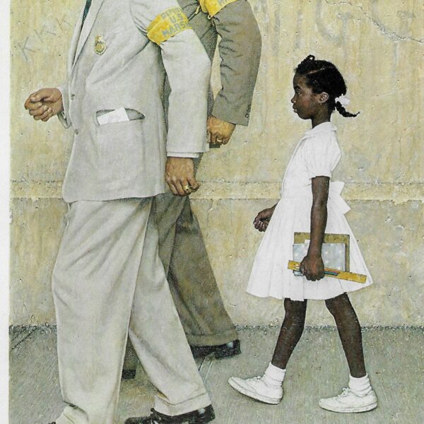 Norman Rockwell Vintage art book page "The Problem We All Live With" January 1964