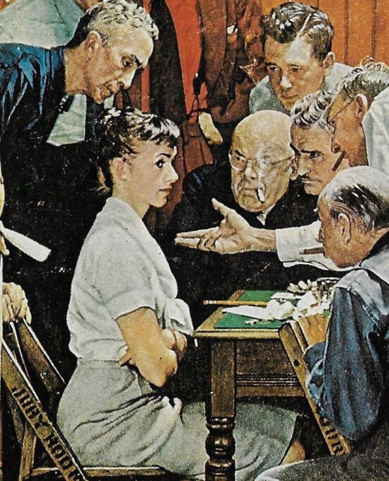 Norman Rockwell Vintage art book page “The Holdout” February 1959