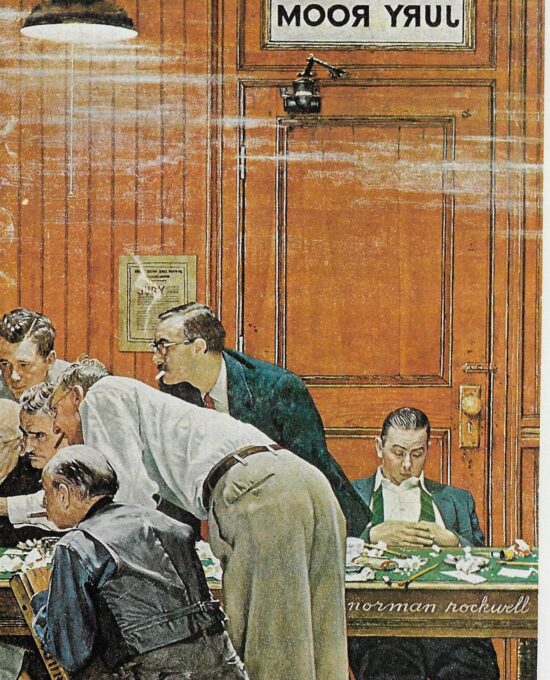 Norman Rockwell Vintage art book page “The Holdout” February 1959