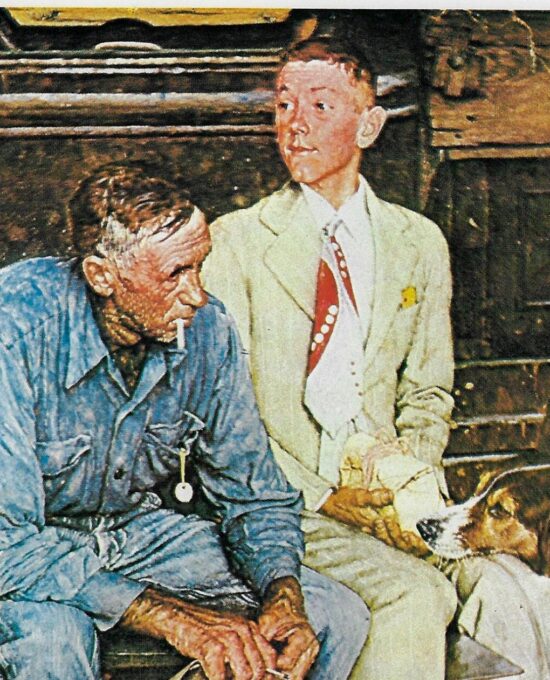 Norman Rockwell Vintage art book page “Breaking Home Ties” September 1954