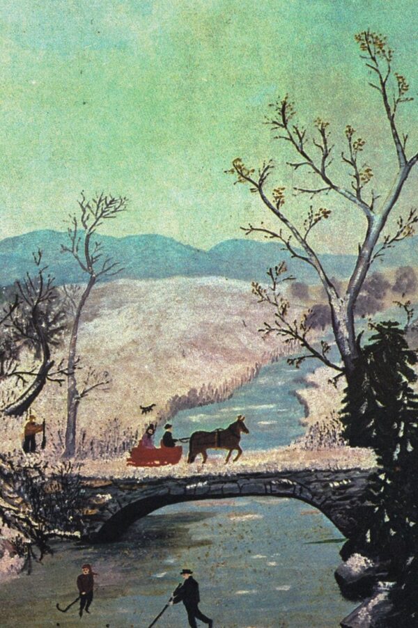 Grandma Moses "Over the River to Grandma's House / The Mailman Has Gone" [1941/9] Vintage book page 13 x 12" - Image 2