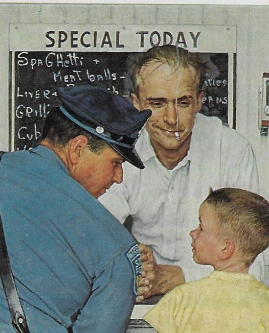 Norman Rockwell Vintage art book page “The Runaway” September 1958