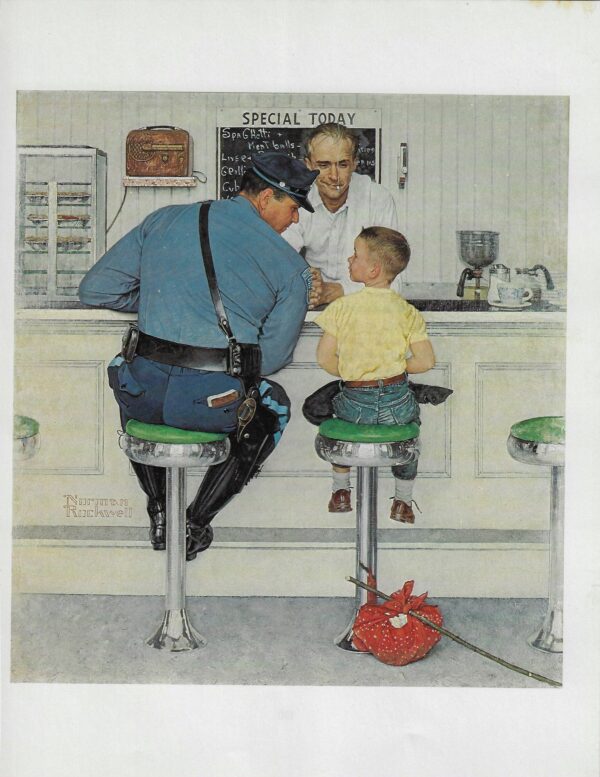 Norman Rockwell Vintage art book page "The Runaway" September 1958 - Image 3