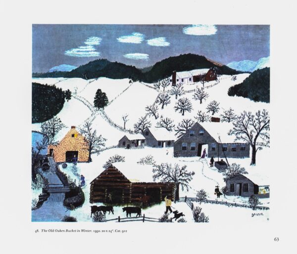 Grandma Moses "Thanksgiving Turkey / The Old Oaken Bucket in Winter" [1943/50] Vintage book page 13 x 12" - Image 3