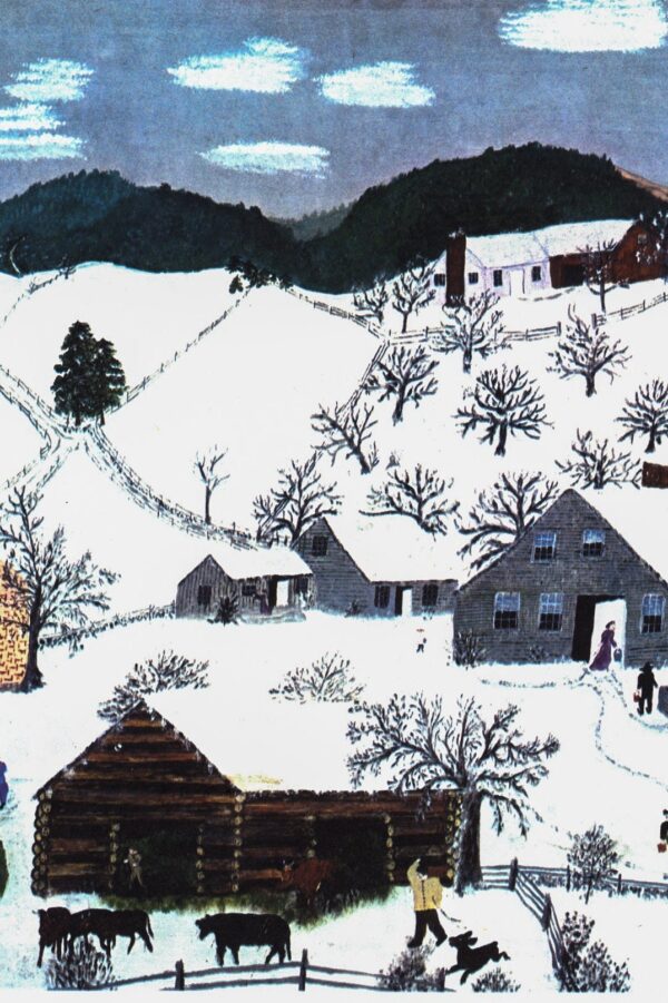 Grandma Moses "Thanksgiving Turkey / The Old Oaken Bucket in Winter" [1943/50] Vintage book page 13 x 12" - Image 4