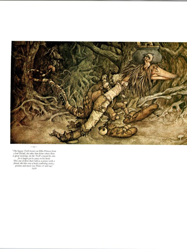 Brian Froud "A beautiful Princess lives in an old castle..." / "The happy troll..." 2-sided vintage art book page 1976 FREE SHIPPING - Image 6