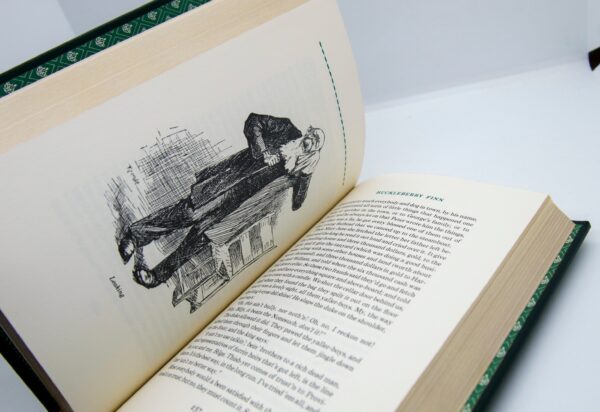 Mark Twain "The Adventures of Huckleberry Finn" c.1979 Leather vintage book Illustrated with 1885 first edition artwork - Image 8