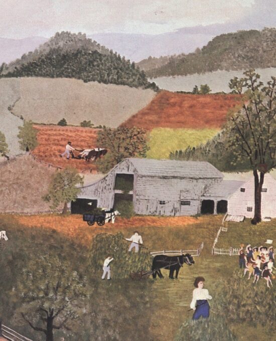 Grandma Moses Vintage book page print “The McDonnell Farm” 1943