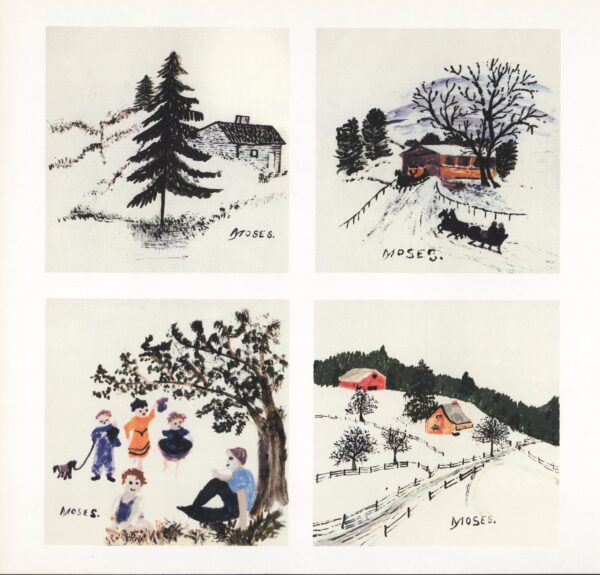 Grandma Moses Vintage book page print Ceramic tiles 1951-52 - Image 6