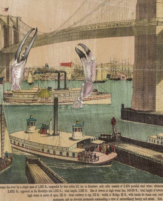 The Great Crab of the East River Suspension Bridge [1883] New York & Brooklyn 13×19 or 17×22″ poster