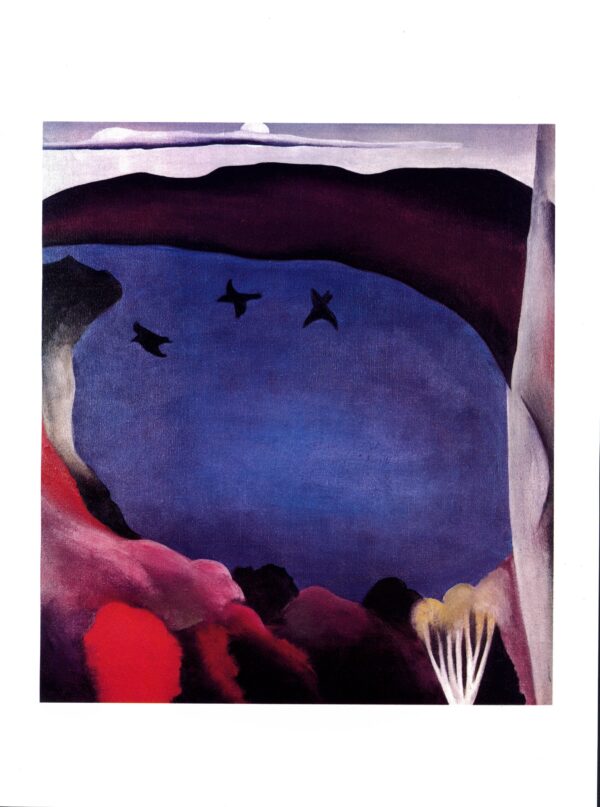 Georgia O'Keeffe print 1921 "Lake George with Crows" Original vintage color book page - Image 2