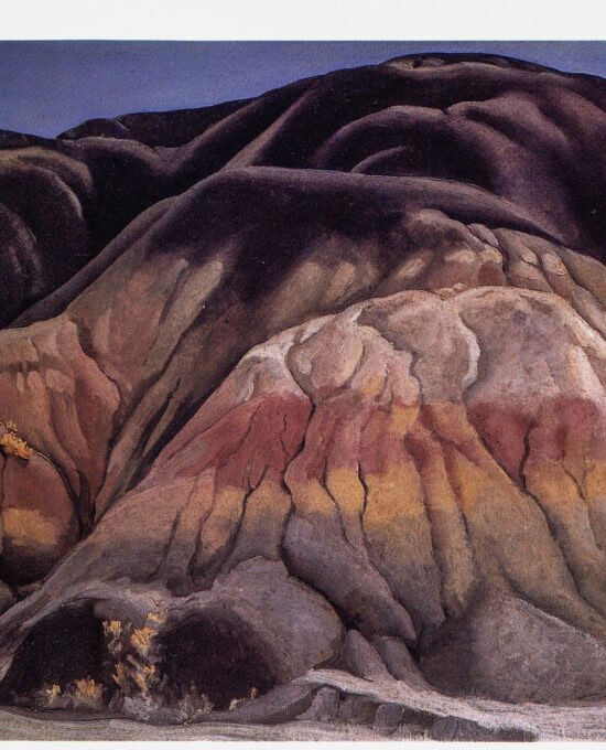 Georgia O’Keeffe “Grey Hills / Pelvis with Shadows and the Moon” 1942/43 Two-sided vintage art book page