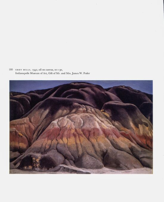 Georgia O’Keeffe “Grey Hills / Pelvis with Shadows and the Moon” 1942/43 Two-sided vintage art book page