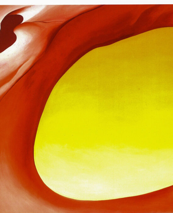 Georgia O’Keeffe “Pelvis Series – Red with Yellow / Pedernal” 1945 Two-sided vintage art book page
