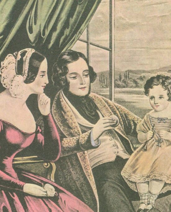 Currier & Ives “Married” Originally published 1845  15 x 11.5″ Fifties vintage art book page