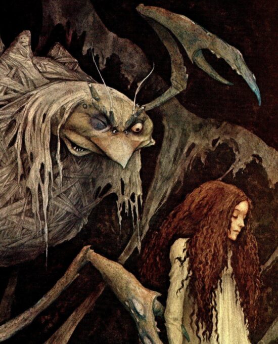 Brian Froud “One day I saw a large bunch of twigs & leaves bound up in cobwebs…” Vintage art book page 1976 FREE SHIPPING