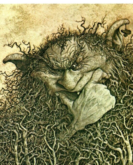 Brian Froud “Often you can’t see the giant for the wood…” Vintage art book page 1976 Devon FREE SHIPPING