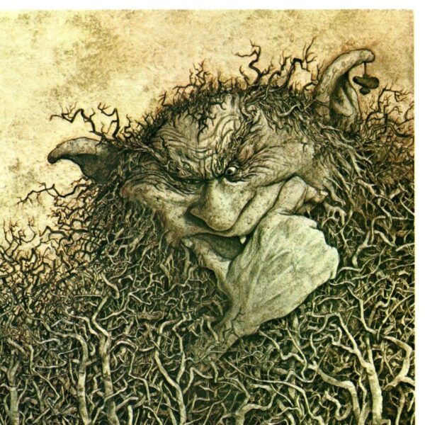 Brian Froud "Often you can't see the giant for the wood..." Vintage art book page 1976 Devon FREE SHIPPING