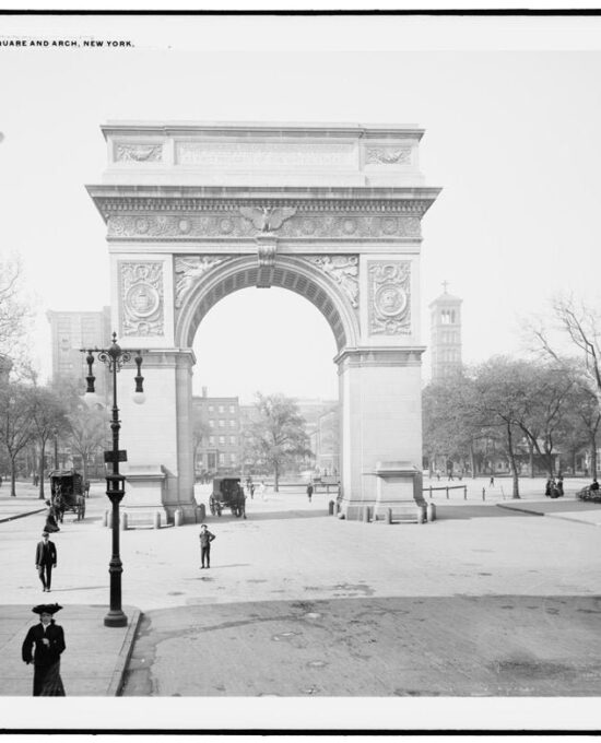 UFO poster “Washington Square Arch” Greenwich Village Alternate history New York City