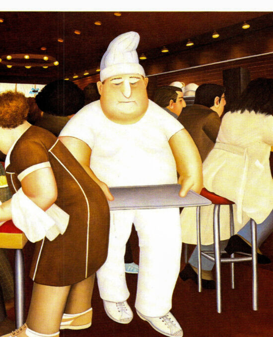 Beryl Cook “Breakfast at the Royalton Hotel” 1985 Manhattan living Vintage art book page