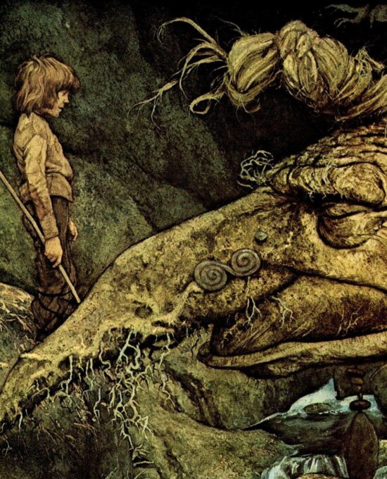 Brian Froud “The Teign tumbles over moss covered rocks…” Vintage art book page 1976 FREE SHIPPING