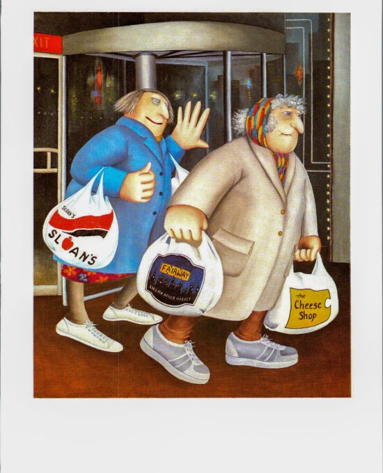 Beryl Cook “Revolving Door” 1985 Vintage art book page The Horn & Hadart Automat