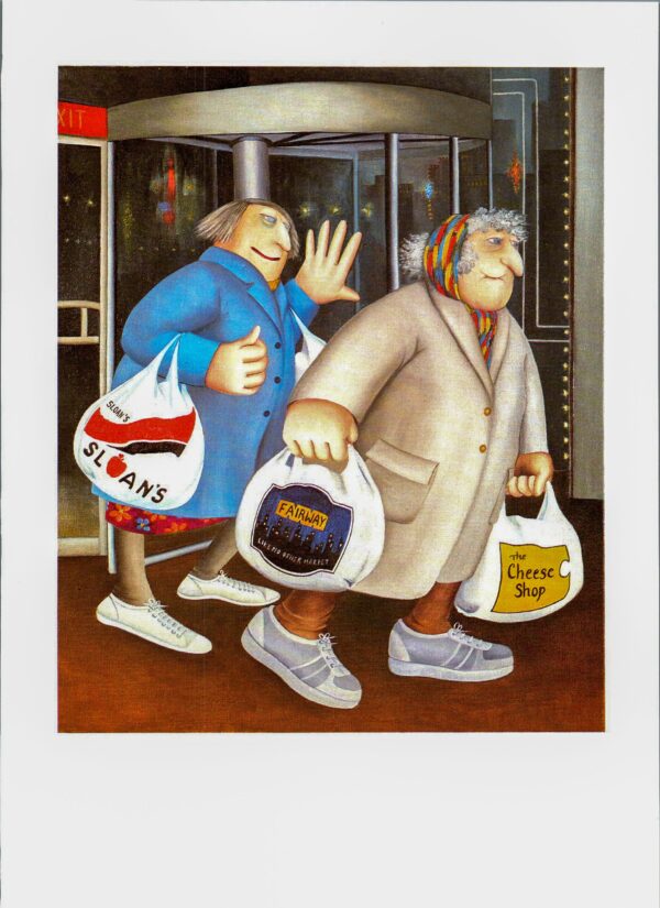 Beryl Cook "Revolving Door" 1985 Vintage art book page The Horn & Hadart Automat - Image 2