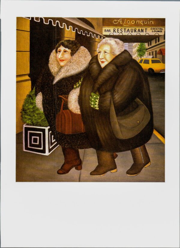 Beryl Cook "Bar and Barbara" 1985 Vintage art book page The Algonquin 44th Street - Image 2