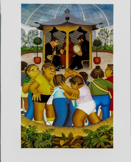 Beryl Cook “Botanical Garden” 1985 Vintage art book page The Bronx