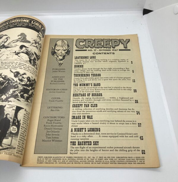 Creepy Magazine #17 Oct 1967 Frank Frazetta Cover art Archie Goodwin stories Rocco Mastroerio John Severin - Image 4