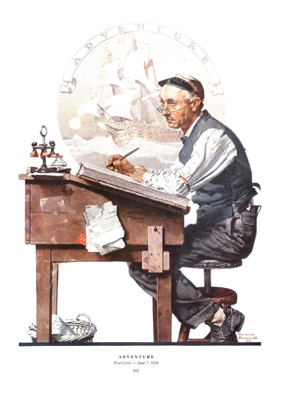 Norman Rockwell "Adventure" & "Home" Oversized 2-sided vintage art book page - Image 2